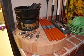 Cheese Board, Candles, Fondue