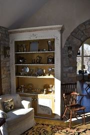 Windsor Chair, Shelf of Silver Plate