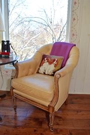 Leather Tufted Back Chair