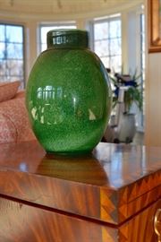 Green Glass Vase