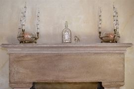 Antique Brass Candle Holders, Decanter