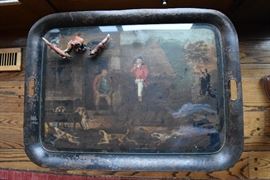 Antique Tray, Hunting Scene