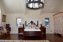 Antique Queen Size Bed, Chest Of Drawer Night Stands