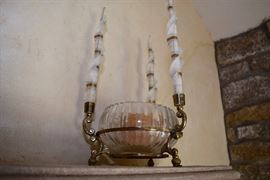 Antique Brass Candle Holders