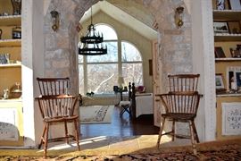 Antique Windsor Chairs Guest Bedroom, Chandelier