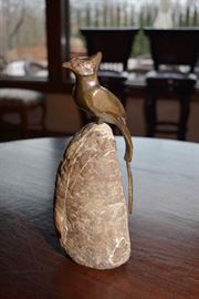 Bronze Bird on Rock