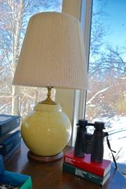 Yellow Ceramic Lamp, Bird Watching Books