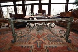 Impressive Wrought Iron and Glass Table