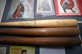 Sports Memorabilia including Vintage Sports Magazine, Vintage H&B Louisville Slugger Bats; Babe Ruth, Lou Gherig, etc