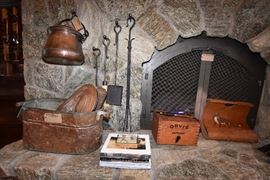 Hearth Set and Copper Accessories