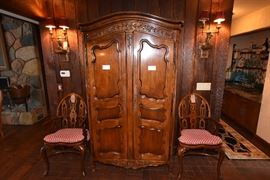 French-Style Armoir, Fine Linens, Windsor Chairs