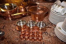 Copper Serving Pieces and Napkin Rings