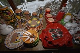 Poggi Bonsi Canisters, Staub Crocks, Neiman Marcus Christmas Set