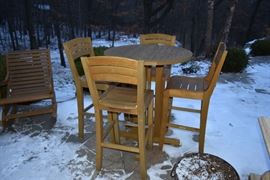 Country Casuals Teak High Top Table with 4 Chairs