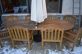 Country Casuals Teak Dining Table and 8 Chairs