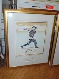 Ted Williams, signed by artist