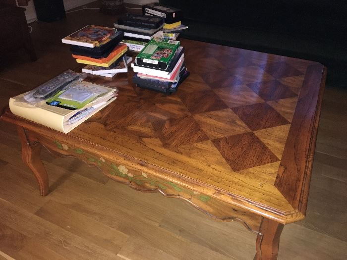 Parquet wood coffee table 
