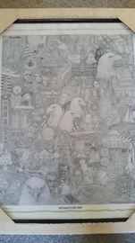 THE EAGLE FIES FREE collectible black & white framed