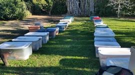 Bins of more holiday decorations (Easter, St Patricks, July 4th, Xmas, B-day) ******THE PLASTIC BINS WILL NOT BE SOLD