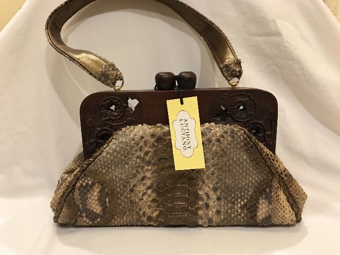 Brand New Anthony Luciano New York Python Handbag, Wow!!