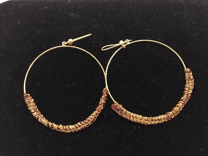 18k gold large hoop earrings