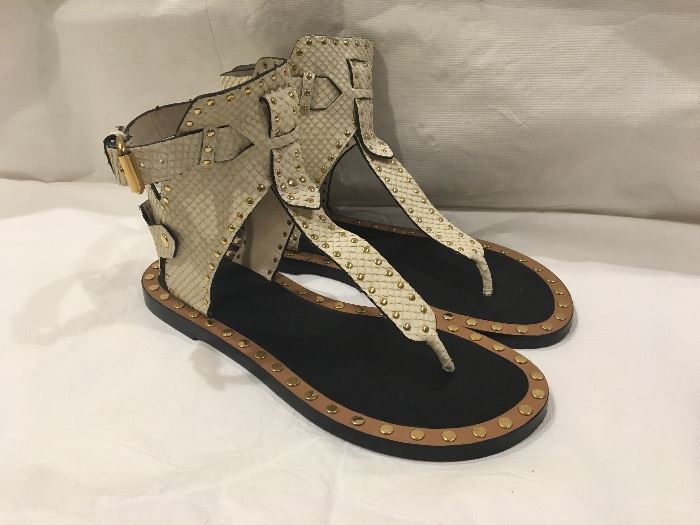 Isabel Marant python Gladiator sanders. $850 retail 