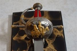 Close up detail of sword