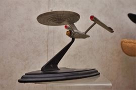Star Trek Enterprise model on stand