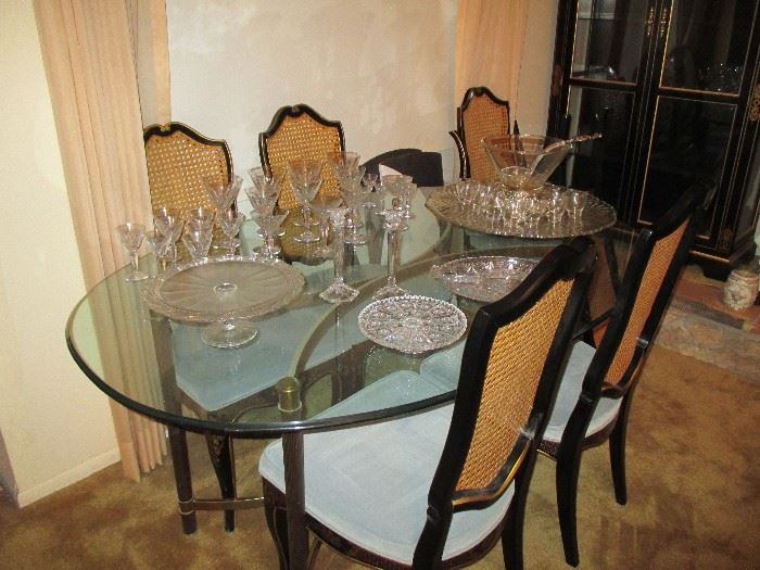 Glass Top Table w/6 Drexel Chairs
