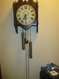 Vintage wall chiming clock - works
