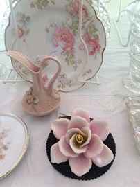 Lovely porcelain items; hand painted plate