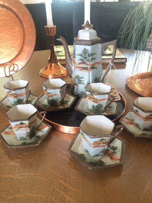 Nippon hand painted tea set