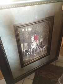Hunt scene framed art