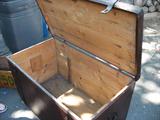 Immigrant trunk, late 19 century. Great hand forged hardware and nails. With owners name painted on top.