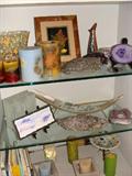 Geodes, art glass, pottery