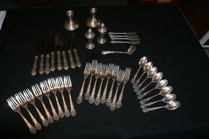 Gorham “King Edward” sterling silver (8 place settings)