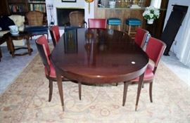 Large Mahogany dining table and Set of 10 chairs made by A Rudin