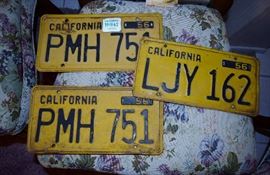1956 California license plate set plus one