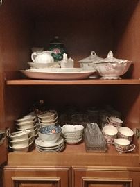 Kitchen china, platters, dinnerware