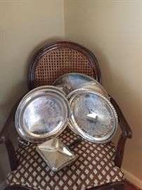 Loads of silverplate serving pieces and a few sterling