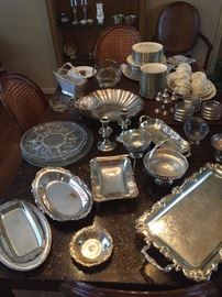 Silver plate serving items