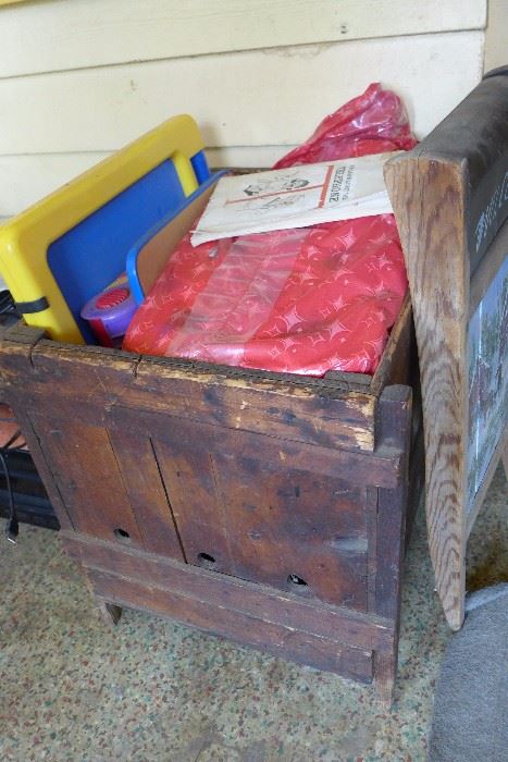Old wood crate , toys