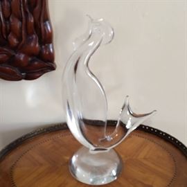 Vintage Murano clear Rooster