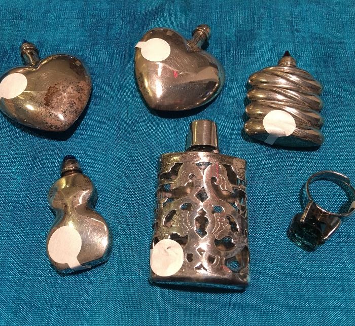 Vintage Mexican sterling silver flasks