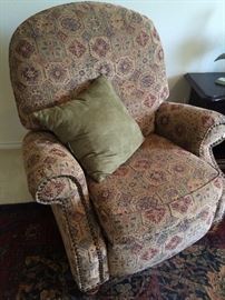 One of two matching recliners
