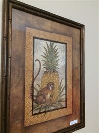 Bamboo framed monkey art