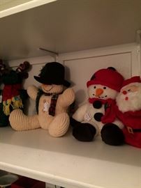 Darling stuffed snowmen and Santas