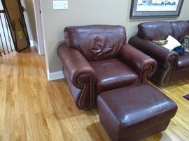 Leather Chair & Ottoman