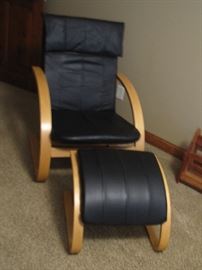Leather Chair & Ottoman