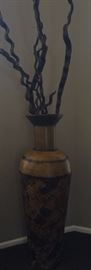 Large Metal Vase w Natural Decor 